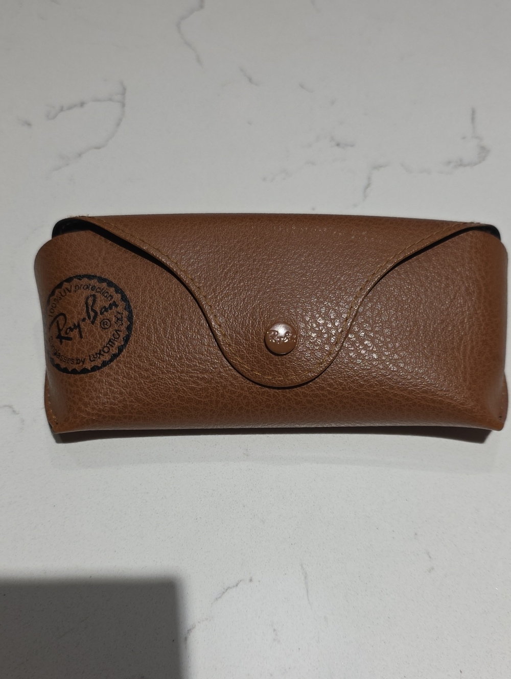 Ray-Ban Brown Leather Sunglasses Case - Men's Accessory